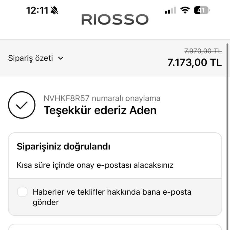 Riosso’dan Sipariş Durumu Ve İade Talebine Cevap Gelmemesi