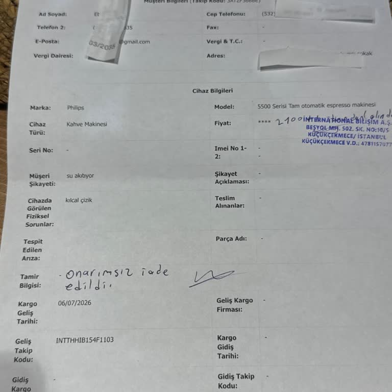 Yetkili Servis Gibi Davranarak Ücretsiz Hizmet Söylentisiyle Haksız Ücret Talebi Ve Ürün Hasarı