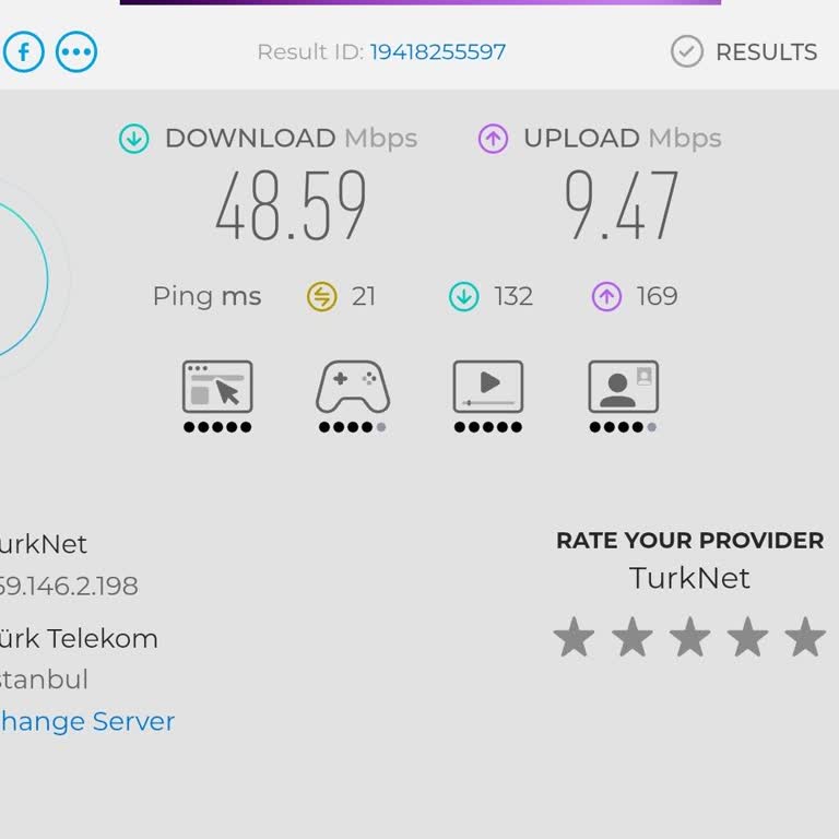İstanbul Ataşehir Mevlana Mahallesinde 100 Mbps Paketi İçin Alınan Hız 30-40 Mbps Olarak Düşük