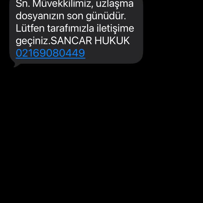 Vodafone Hattıma Gelen Sahte Hukuki Uyarı Mesajı