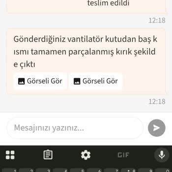 Kırık Vantilatör Teslimatı Ve Satıcı İlgisiz Tutumu