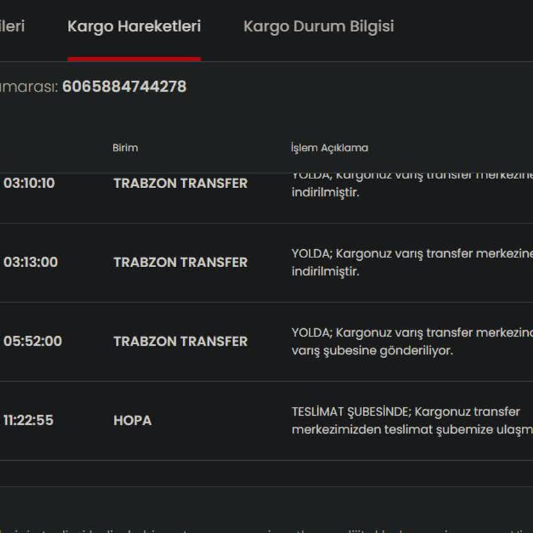 Aras Kargo Hopa Şubesi Büyük Kargoyu Teslim Etmedi Müşteri Mağdur