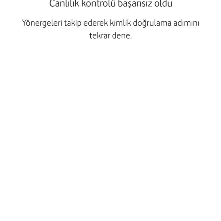 Vodafone Pay Şifrem Canlılık Kontrolü Hatası