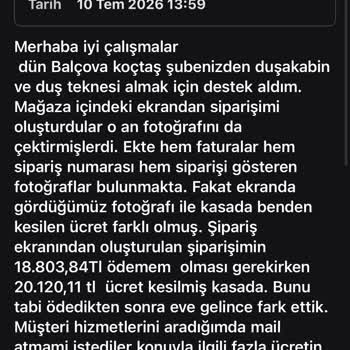 Koçtaş Balçova’da Görüntülenen Fiyatın Üzerinden Alınan Fazla Ücret Ve Yanıltıcı Müşteri Hizmetleri