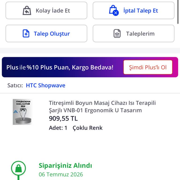 Sipariş gecikmesi ve müşteri hizmetleri şikayeti