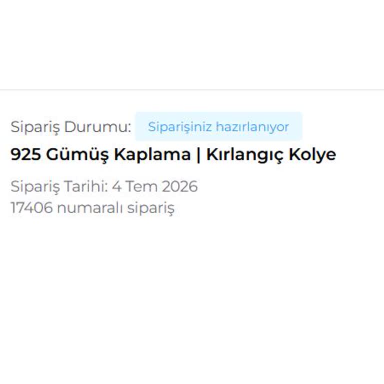 Kırlangıç Kolye Siparişi Kargoya Verilmedi, İletişim Eksikliği