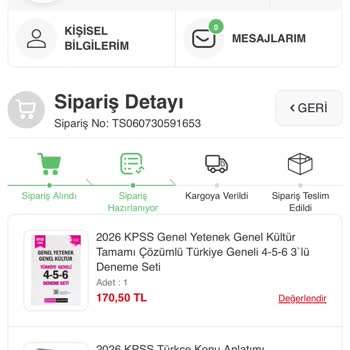 KPSS Kitap Siparişim Gecikiyor Ve İletişim Kurulamıyor