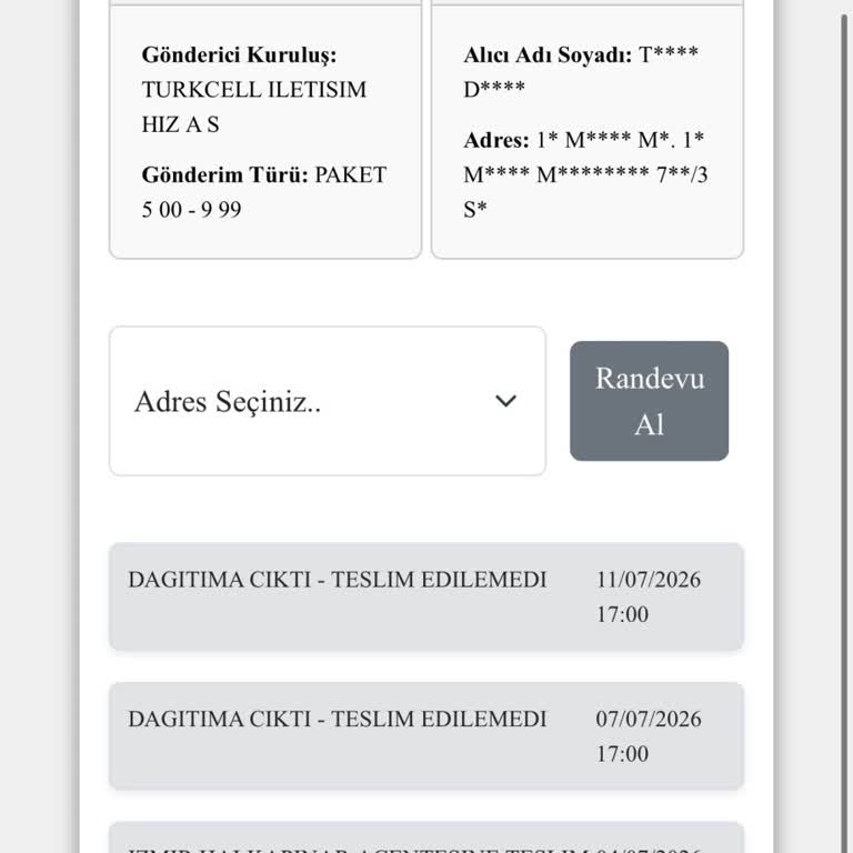 Kuryenet Teslim Etmedi, Yanıltıcı Adreste Yoktunuz Notları