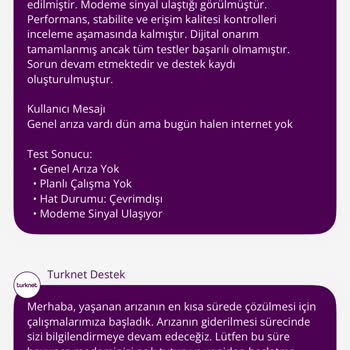 Genel Arıza Sonrası İnternet Kesintisi Ve Cevapsız Müşteri Desteği