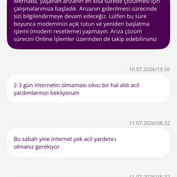 Genel Arıza Sonrası İnternet Kesintisi Ve Cevapsız Müşteri Desteği