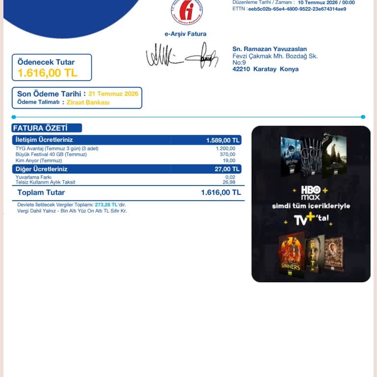 Turkcell'de İzinsiz Yurt Dışı Kullanım Ücretleri Nedeniyle 1.616 TL Fatura