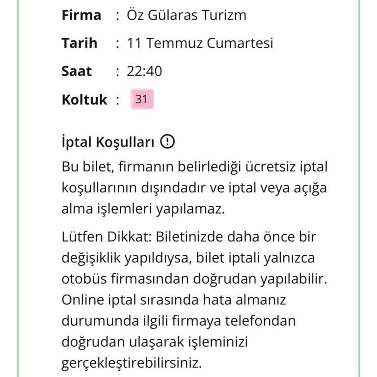 Rezervasyonuma Aykırı Koltuk Değişikliği Ve Saygısız Tutum