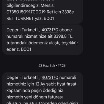 Peşin Ödenen 12 Aylık İnternet Ücreti İçin Yanlış Fatura Ve Kesinti Uyarısı