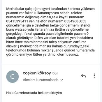 Telefon Numarası Güncellemesi Sonrası Hediye Kartı Puanlarım Silindi