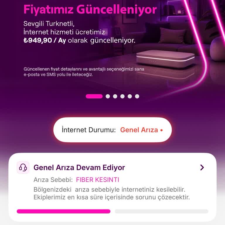 Kesintili Fiber İnternet Ve Canlı Destek Eksikliği