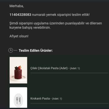 Erimiş Ve Ezilmiş Pastalar İçin 702 TL İade Talebi