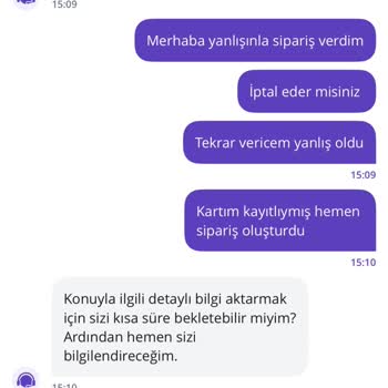 Canlı Destek İptal Talebimi Reddetti Ve Sipariş Teslim Edildi