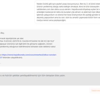 Hepsiburada'da Yenilenmiş Ürün Bilgisi Eksikliği Ve İade Reddi