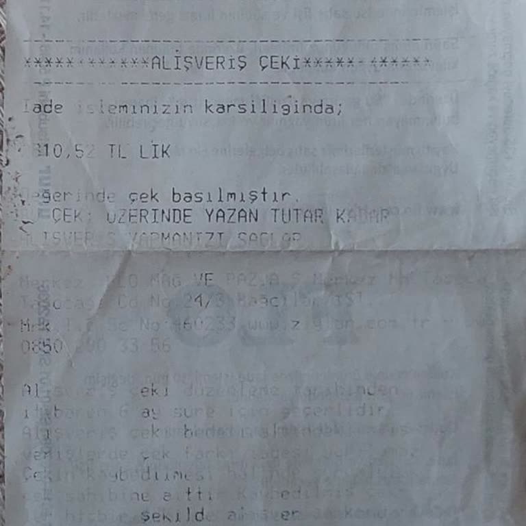Silinen Barkodlu İade Çeki Online Siparişte Kullanılamıyor