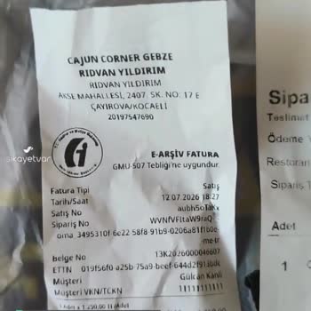 Cajun Corner'den Eksik Ürün Geldi!