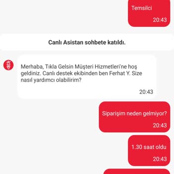 Usta Dönerci Siparişimin Teslim Edilmemesi Ve İade Talebi