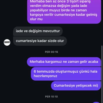 Emorpi Mağazası Üzerinden Geciken Sipariş Ve İade Talebi