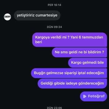 Emorpi Mağazası Üzerinden Geciken Sipariş Ve İade Talebi