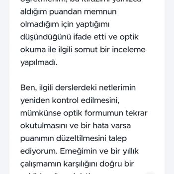 Optik Form Yanlış Okunduğu İçin LGS Puanım Düşük