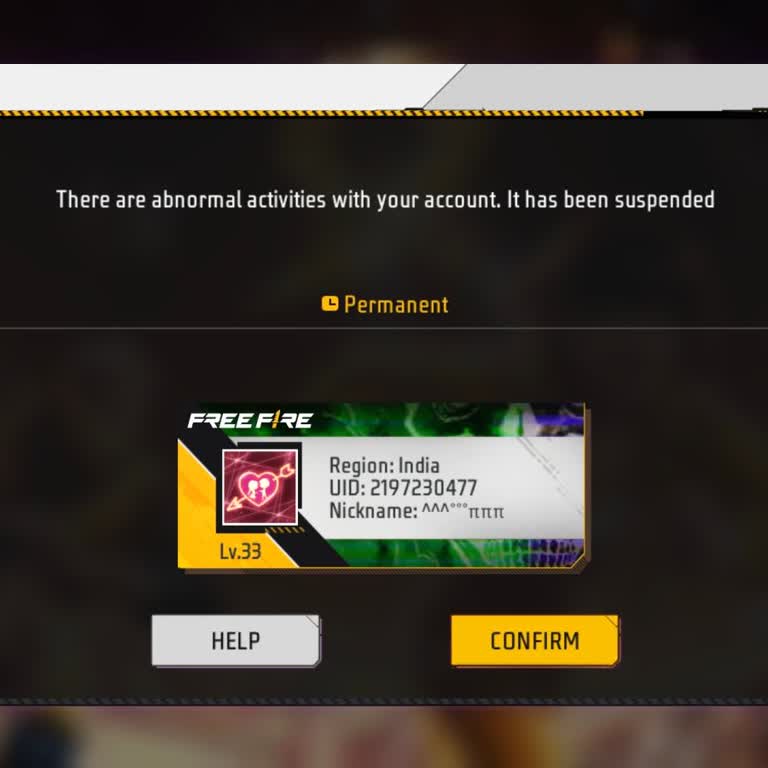 Garena Free Fire ID Permanently Suspended, I Ask For Account Recovery