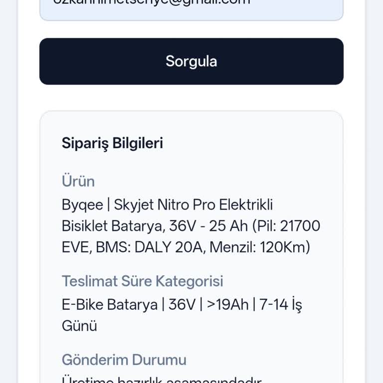 Batarya Kargoya Verilmedi Ve İade Talebim Cevapsız
