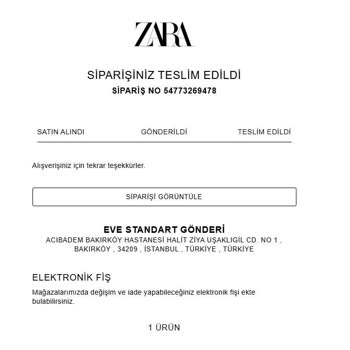 Zara Kargo Teslimatı Yanlış Gösterildi, Hediye İçin Geciken Teslimat