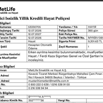 Kredi Bağlantılı Hayat Sigortasının Ücretsiz İptali Reddedildi Ve Faiz Artışı Tehdidi