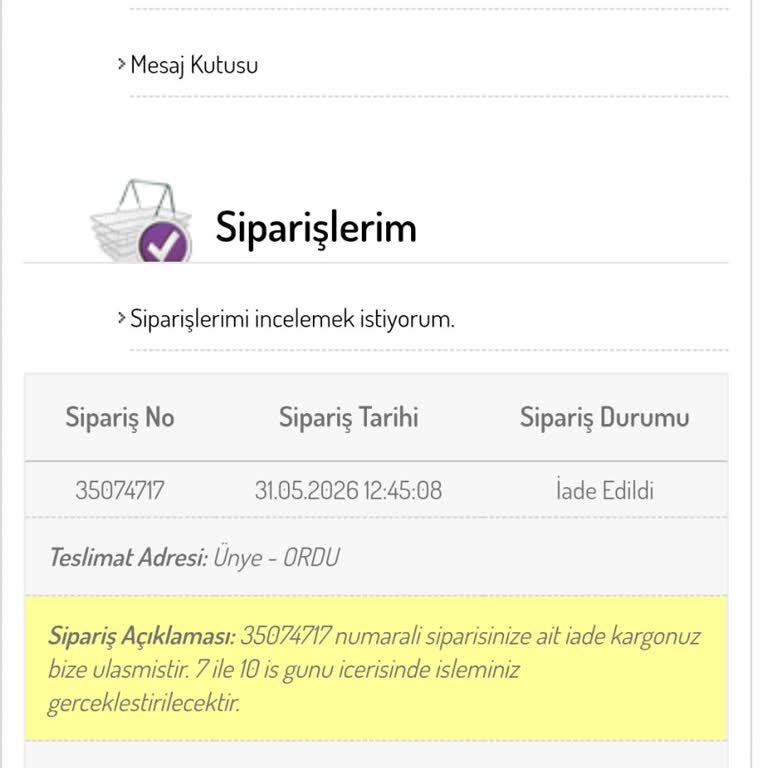 İade Ücreti 640 TL Geri Ödenmedi Ve Müşteri Hizmetlerinden Yanıt Gelmedi