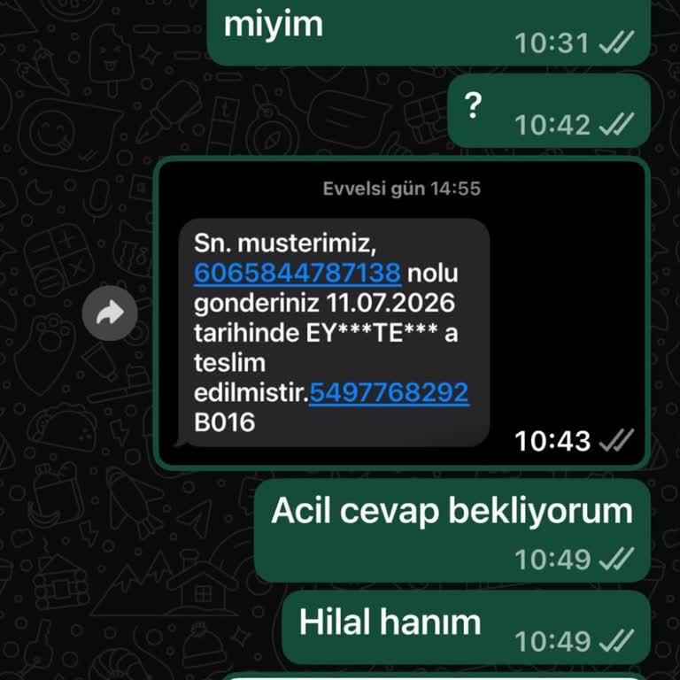 Ücretsiz DHL Seçeneği Olmasına Rağmen Ücretli Aras Kargo Ve Geri Ödeme Bekleyen Müşteri