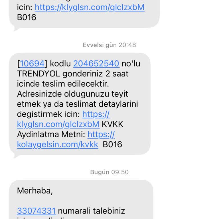 Teslim Edilmemiş Kargo Ve Acil Müdahale Talebi