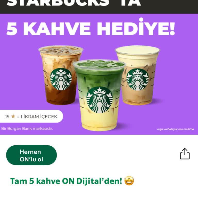 Starbucks Uygulamasında 15 Yıldız Eksik Ve 75 Yıldız Tamamlanmalı