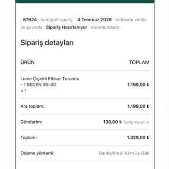 Kargoya Verilmeyen Lume Çiçekli Elbise Ve Sürekli Oyalama