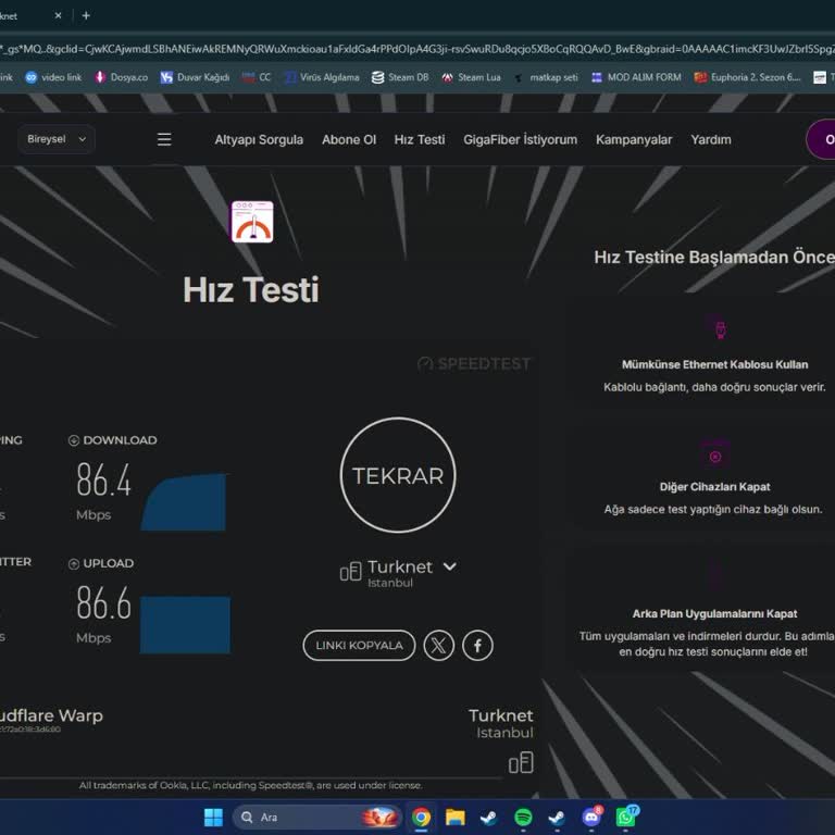 Taahhüt Edilen 1 Gbps Hız Sağlanmıyor Ve Uzun Süreli Kesintiler