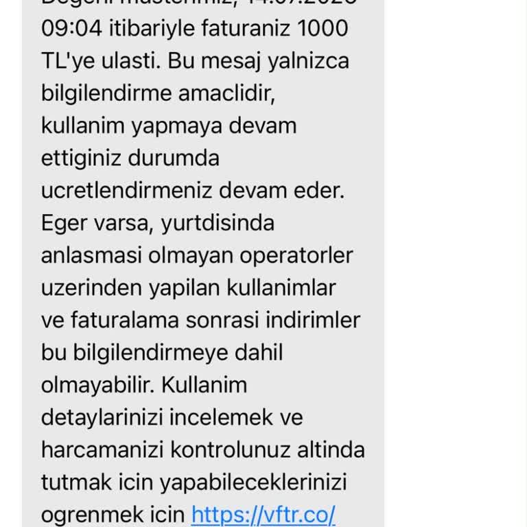 Vodafone İnternet Paketi Hatalı Tüketildi Faturam 637 TL Destekten Cevap Yok