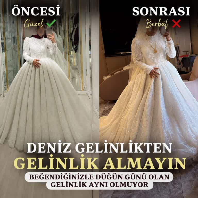 Kiralanan Gelinlikte Yıpranmış Tarlatan Ve Kaftanda İzinsiz Değişiklik