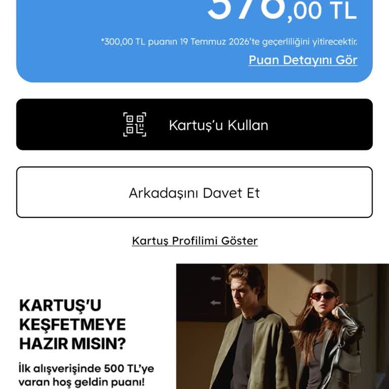 Kartuş Puanlarım Sadece Belirli Ürünlerde Geçerli