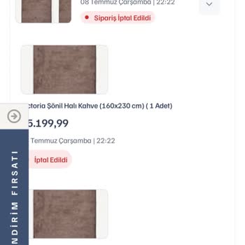 Stok Yok Göstermeli Bildirimsiz Sipariş İptali Ve Geri Ödeme Talebi