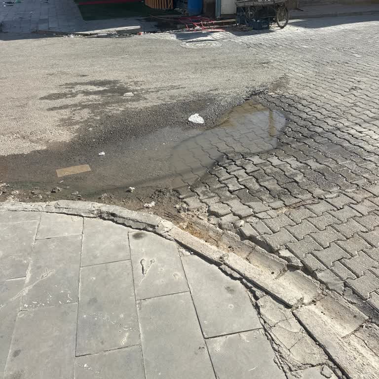 Mardin Kızıltepe'de Patlak Su Borusunun Onarımı Ve Su İsrafının Durdurulması Talebi