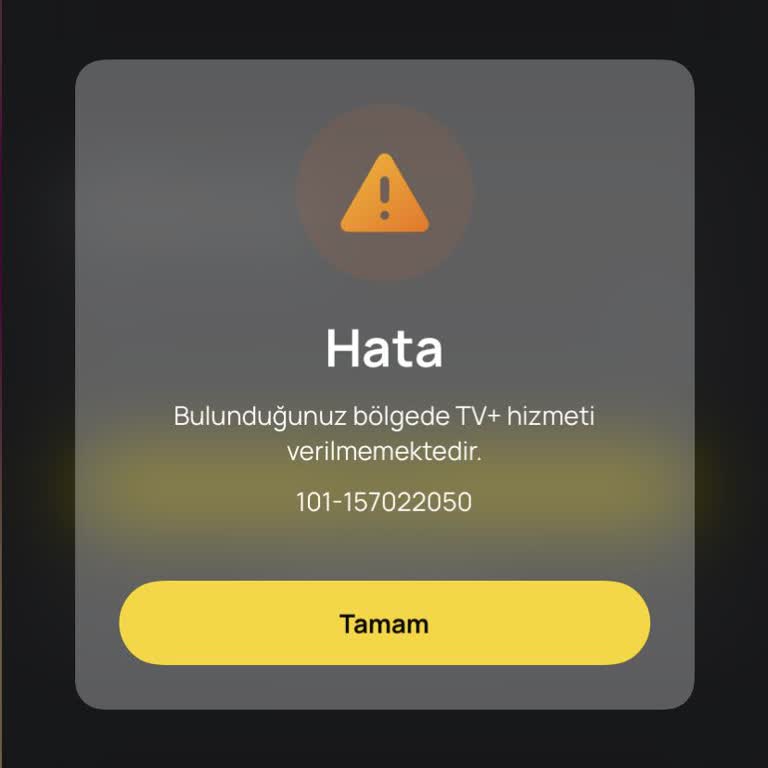 TV+ Mobil Uygulamasında Bölgesel Hata Ve İzleme Kesintisi