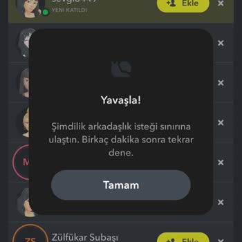 Snapchat'te Arkadaş Ekleme Sınırı Hatası Ve Açıklama Talebi