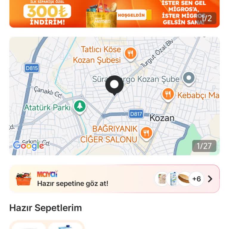Kozan’da Migros Hemen Hizmeti Olmadığı İçin Müşteriler Mağdur