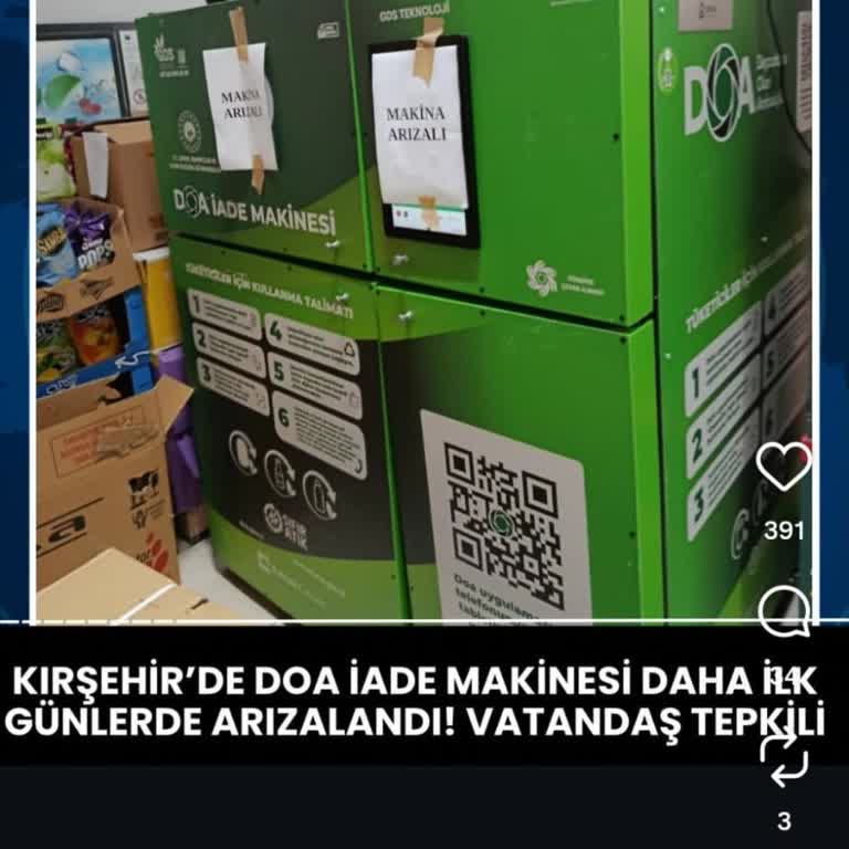 Kırşehir Migros Ve A101 Depozito İade Makineleri Arızalı