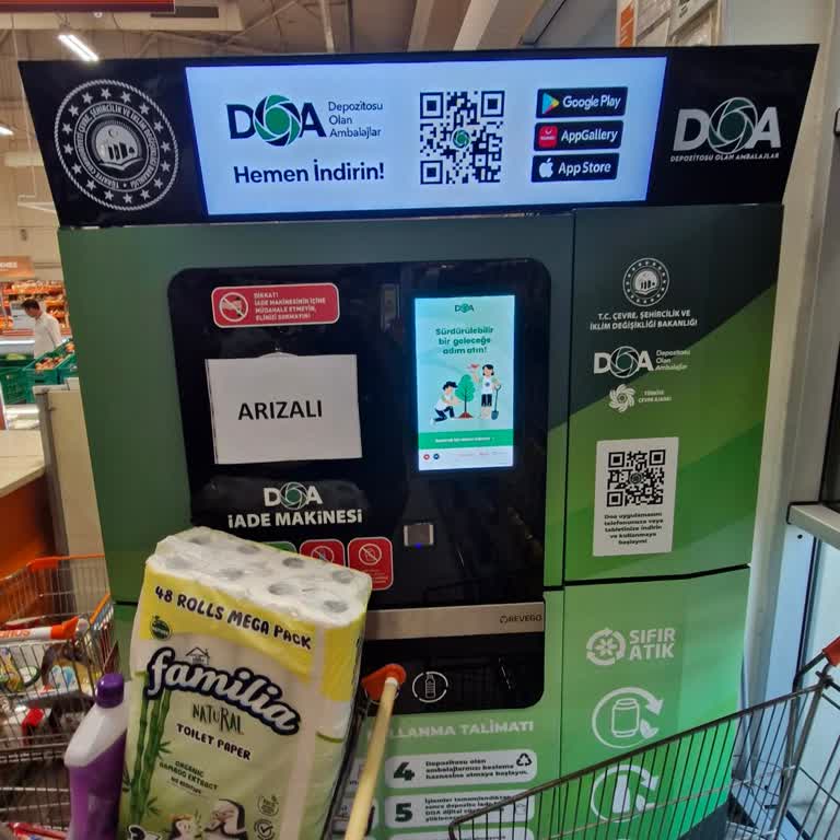 Manavgat Migros Doa Makinesi Çalışmıyor Ve Geri Dönüşüm Yapılamıyor