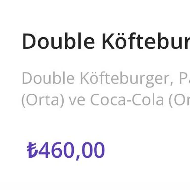 McDonald's Double Köfte Burger Reklamı Yanıltıcı Fiyat Bilgisi