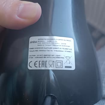 Sinbo Blender Bıçağı Eridi Ücretsiz Parça Ya Da Değişim Talebi